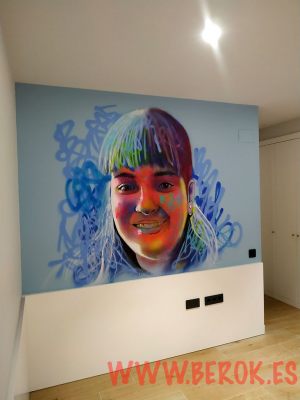 arte urbano en habitacion juvenil